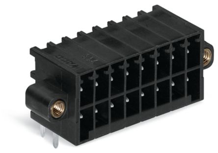 WAGO 713 Series Angled Through Hole Header, 20 Contact(s), 3.5 mm Pitch, 2 Row(s), Shrouded [713-1430/117-000]; 224-626