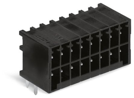 WAGO 713 Series Angled Through Hole Header, 30 Contact(s), 3.5 mm Pitch, 2 Row(s), Shrouded [713-1435]; 224-632