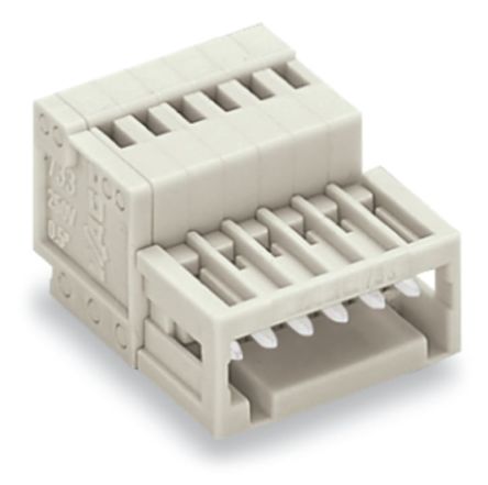 WAGO 733 Series Male Lighting Connector, 5-Pole, Male, 5-Way, Plug-In Mount, 6A [733-205]; 224-682