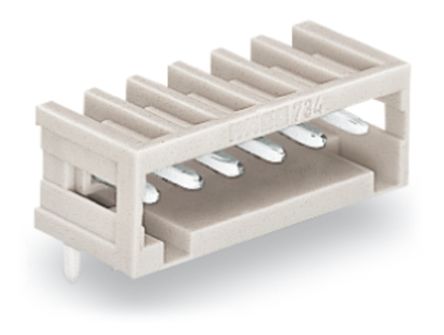 WAGO 733 Series Angled Through Hole Header, 6 Contact(s), 2.5 mm Pitch, 1 Row(s), Shrouded [733-366]; 224-702