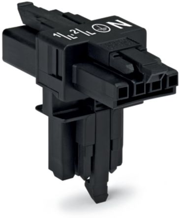 WAGO 890 Series Female Lighting Connector, 4-Pole, Female, 4-Way, Plug-In Mount, 16A, IP20, IP40 [890-627]; 224-873