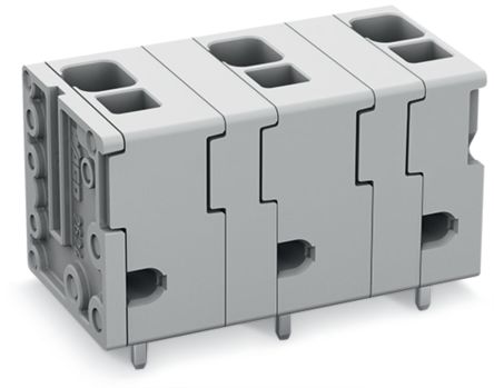 WAGO 2624 Series PCB Connector, 5-Contact, 11.5mm Pitch, Feed Through Mount, 1-Row, Push-In Cage Clamp Termination [2624-3505]; 224-905