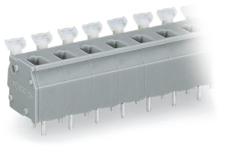 WAGO 255 Series PCB Connector, 24-Contact, 7.5/7.62mm Pitch, Through Hole Mount, 1-Row, Push Button Termination [255-524]; 224-918
