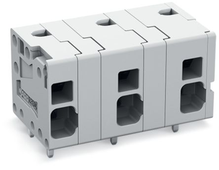 WAGO 2624 Series PCB Connector, 2-Contact, 11.5mm Pitch, Feed Through Mount, 1-Row, Push-In Cage Clamp Termination [2624-1502]; 224-923