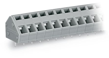 WAGO 236 Series PCB Terminal Block, 5-Contact, 5/5.08mm Pitch, Through Hole Mount, 1-Row, Cage Clamp Termination [236-105]; 224-946