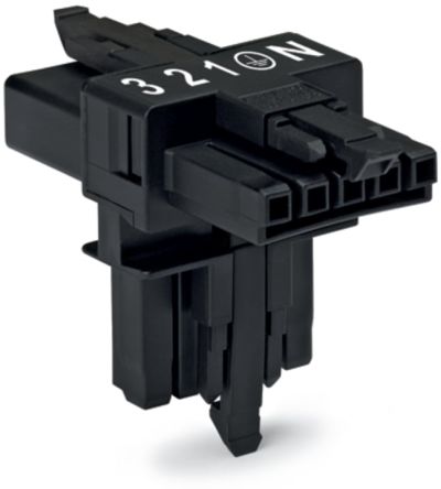 WAGO 890 Series Female Lighting Connector, 5-Pole, Female, 5-Way, Plug-In Mount, 13A, IP20, IP40 [890-622]; 224-985