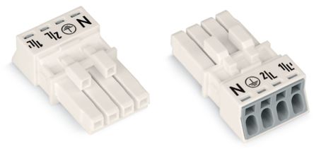 WAGO 890 Series Female Lighting Connector, 4-Pole, Female, 4-Way, Plug-In Mount, 16A, IP20, IP40 [890-224]; 225-045
