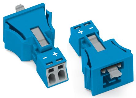 WAGO 890 Series Male Lighting Connector, 2-Pole, Male, 2-Way, Snap-In, 16A, IP20 [890-2112]; 225-075