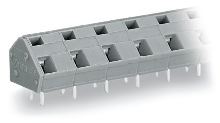 WAGO 236 Series PCB Terminal Block, 4-Contact, 10/10.16mm Pitch, Through Hole Mount, 1-Row, Cage Clamp Termination [236-604]; 225-083