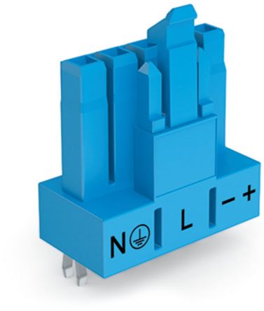 WAGO 890 Series Straight Snap-In PCB Socket, 5-Contact, 1-Row, 4.4mm Pitch, Push-In Cage Clamp Termination [890-3105]; 225-090