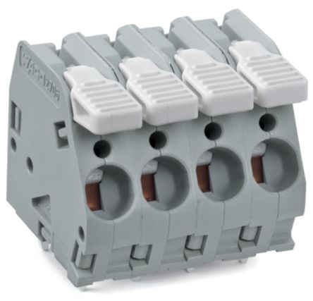 WAGO 2706 Series PCB Connector, 3-Contact, 7.5mm Pitch, Through Hole Mount, 1-Row, Cage Clamp Termination [2706-103]; 225-097