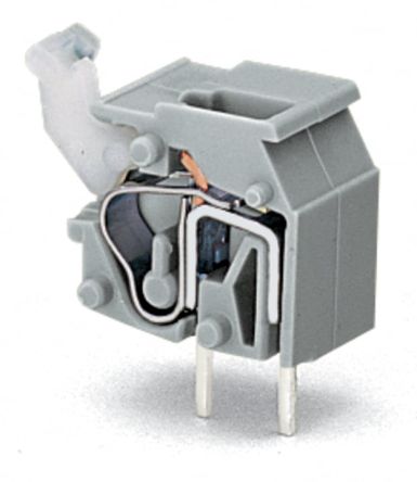 WAGO 255 Series PCB Connector, 1-Contact, 10/10.16mm Pitch, Through Hole Mount, 2-Row, Push Button Termination [255-767]; 225-135