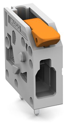 WAGO 2604 Series PCB Connector, 1-Contact, 5mm Pitch, Through Hole Mount, 2-Row, Push-In Cage Clamp Termination [2604-1101]; 225-150
