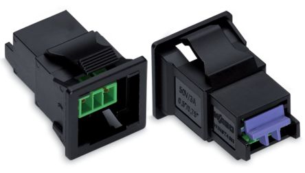 WAGO 893 Series Female Lighting Connector, 2-Pole, Female, 2-Way, Snap-In, 3A, IP40 [893-2002]; 225-181