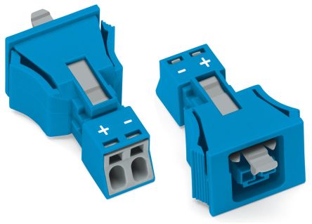 WAGO 890 Series Female Lighting Connector, 2-Pole, Female, 2-Way, Snap-In, 16A, IP40 [890-2102]; 225-327