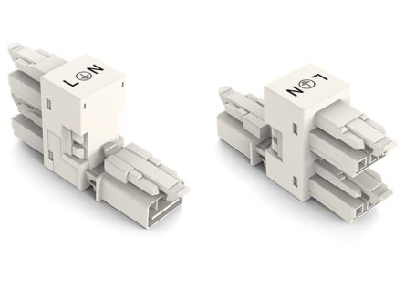 WAGO 890 Series Female Lighting Connector, 3-Pole, Female, 3-Way, Plug-In Mount, 16A, IP20, IP40 [890-686]; 225-377