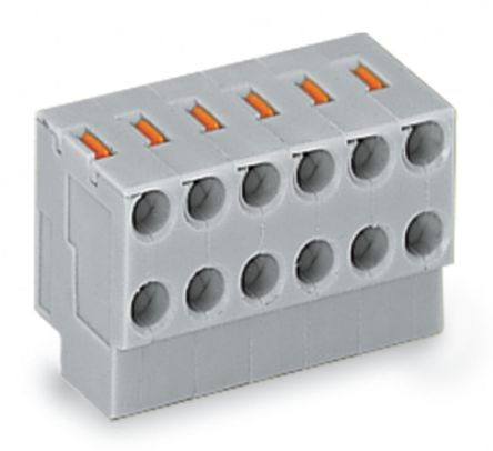 WAGO 252 Series Female Lighting Connector, 10-Pole, Female, 10-Way, Plug-In Mount, 2A [252-160]; 225-393