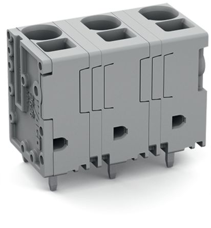 WAGO 2626 Series PCB Connector, 10-Contact, 12.5mm Pitch, Feed Through Mount, 1-Row, Push-In Cage Clamp Termination [2626-3360]; 225-539
