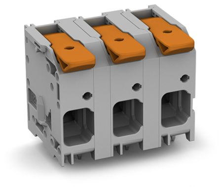 WAGO 2616 Series PCB Connector, 5-Contact, 15mm Pitch, Through Hole Mount, 1-Row, Push-In Cage Clamp Termination [2616-1355]; 225-550