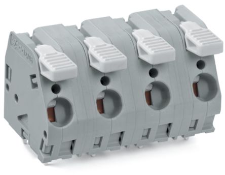 WAGO 2706 Series PCB Connector, 3-Contact, 12.5mm Pitch, Through Hole Mount, 1-Row, Cage Clamp Termination [2706-303]; 225-586