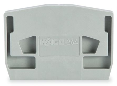WAGO 264 Series End Plate for Use with Rail Mount Terminal Blocks [264-371]; 225-608