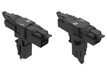 WAGO 890 Series Female Lighting Connector, 2-Pole, Female, 2-Way, Plug-In Mount, 16A, IP20, IP40 [890-1615]; 225-633
