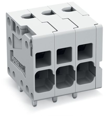 WAGO 2624 Series PCB Connector, 4-Contact, 5mm Pitch, Feed Through Mount, 1-Row, Push-In Cage Clamp Termination [2624-1104/000-004]; 225-635
