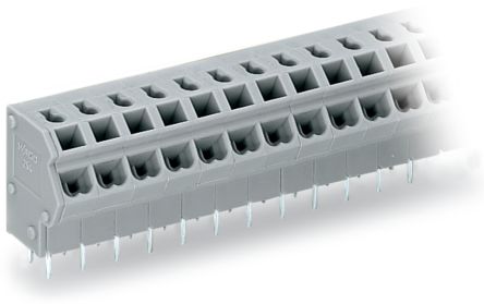 WAGO 254 Series PCB Terminal Block, 6-Contact, 5/5.08mm Pitch, Through Hole Mount, 1-Row, Push Wire Termination [254-156]; 225-665