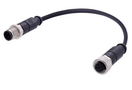 HARTING Straight Male 4 way M12 to Straight Female 4 way M12 Actuator/Sensor Cable, 10m [C21320000000024]; 228-515