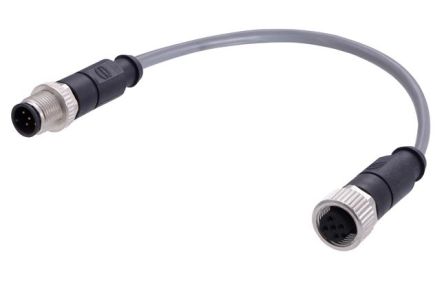 HARTING Straight Male 5 way M12 to Straight Female 5 way M12 Actuator/Sensor Cable, 1m [C21320000000013]; 228-516