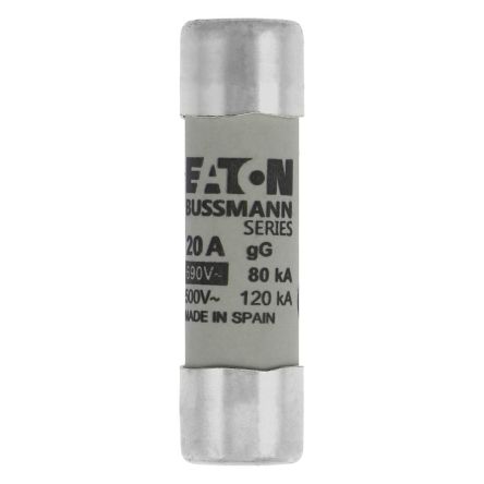 Eaton 20A gG/gL Cartridge Fuse, 14 x 51mm [C14G20]; 228-591
