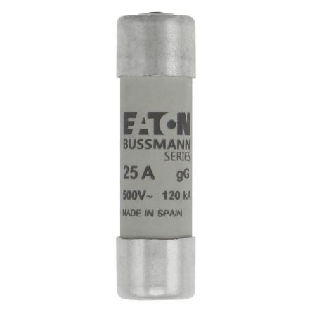 Eaton 25A Cartridge Fuses, 14 x 51mm [C14G25S CYL FUSE >STR >14 x 51 25A GG 500V AC]; 228-593