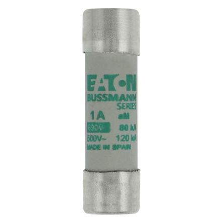 Eaton 1A Slow-Blow Cartridge Fuse, 14 x 51mm [C14M1 CYLINDRICAL FUSE 14 x 51 1A AM 690V AC]; 228-596