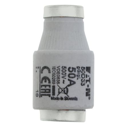 Eaton 50A DIII Bottle Fuse, 500V [50D33 FUSE-D3 50A T GL/GG 500VAC E33]; 228-641
