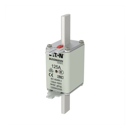 Eaton 125A NH Fuse, 63 x 40 x 150mm, 500V ac [125NHG02B NH FUSE 125A 500V GG/GL SIZE 02]; 228-647