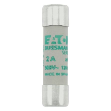 Eaton 2A Slow-Blow Cartridge Fuse, 10 x 38mm [C10M2 CYLINDRICAL FUSE 10 x 38 2A AM 500V AC]; 228-664
