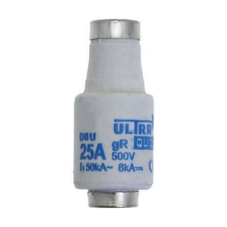 Eaton 25A Bottle Fuse, 500V ac [25D27R FUSE-D2 25A F GR 500VAC E27]; 228-721