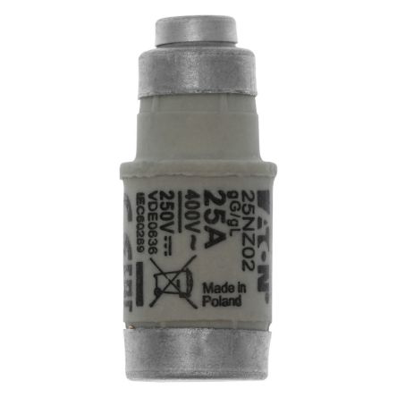 Eaton 25A D02 Bottle Fuse, 400V [25NZ02 FUSE-D02 25A T GL/GG 400VAC E18]; 228-736