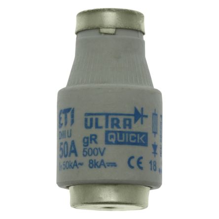 Eaton 50A DIII Bottle Fuse, gR, 500V [50D33R FUSE-D3 50A GR ULTRA RAPID 500 VAC E33]; 228-753