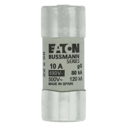 Eaton 10A Cartridge Fuses, 22.2 x 58mm [C22G10S]; 228-842