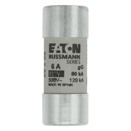 Eaton 6A gG/gL Cartridge Fuse, 22.2 x 58mm [C22G6]; 228-846