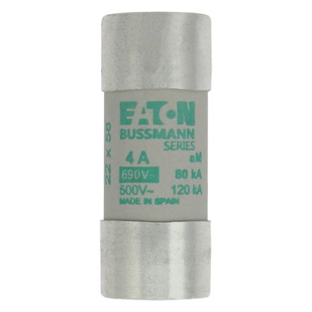 Eaton 4A Slow-Blow Cartridge Fuse, 22.2 x 58mm [C22M4]; 228-852