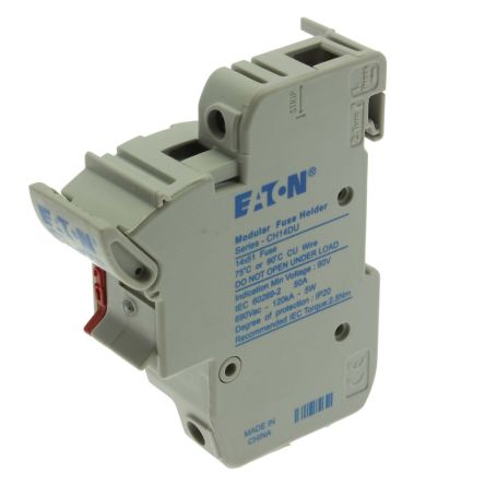 Eaton 50A Fuse Holder for 14 x 51mm Fuse, 1P, 690/700V ac/dc [CH141DIU 1P 14x51 Neon Indicator Fuse Holder]; 228-866