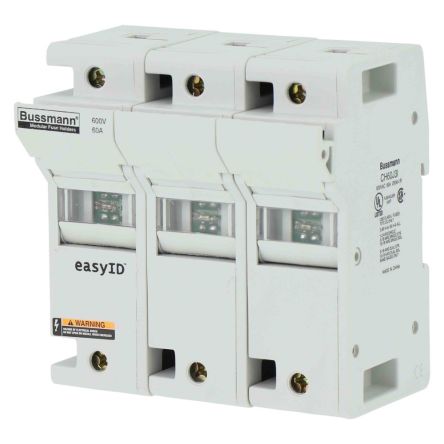 Eaton 60A Fuse Holder for 4.72 x 3.31in Fuse, 3P, 600/600V ac/dc [CH60J3I]; 228-872