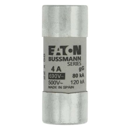 Eaton 4A gG/gL Cartridge Fuse, 22.2 x 58mm [C22G4]; 228-919