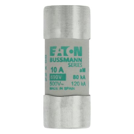 Eaton 10A Slow-Blow Cartridge Fuse, 22.2 x 58mm [C22M10]; 228-922