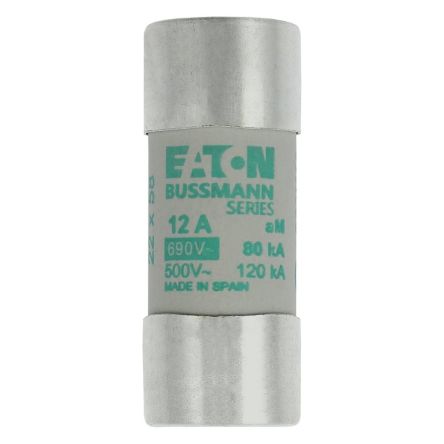 Eaton 12A Slow-Blow Cartridge Fuse, 22.2 x 58mm [C22M12]; 228-923
