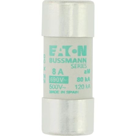 Eaton 8A Slow-Blow Cartridge Fuse, 22.2 x 58mm [C22M8]; 228-928