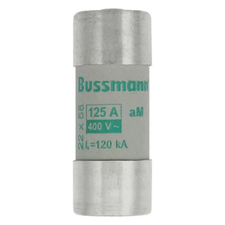 Eaton 125A Cartridge Fuses, 22.2 x 58mm [C22M125S]; 228-997