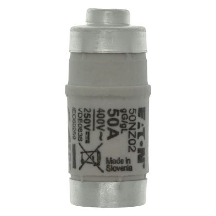 Eaton 50A D02 Bottle Fuse, 400V [50NZ02 FUSE-D02 50A T GL/GG 400VAC E18]; 229-042
